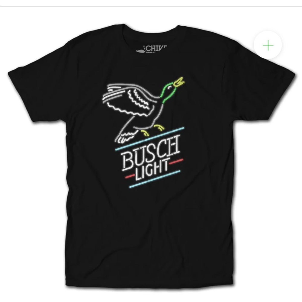 The Chive- Busch Light Duck Neon Tee Men’s Medium NWOT